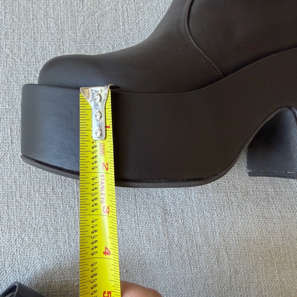 Anthropologie NWT Paloma Barcelo Brown  wedge platform Booties Great Statement - Picture 8 of 10